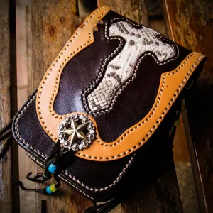 Leather Belt Pouch Mens Small Cases Waist Bags Hip Pack Belt Bags for Men Foldable pocket wallet