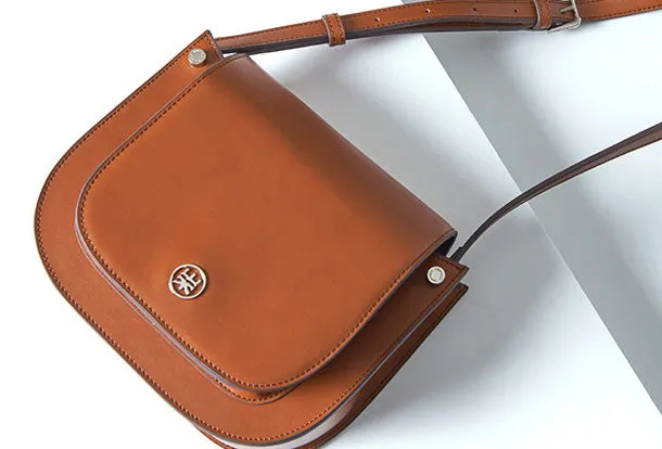 Stylish Detail Magnetic Snap Genuine Leather Satchel bag shoulder bag for women leather crossbody bag