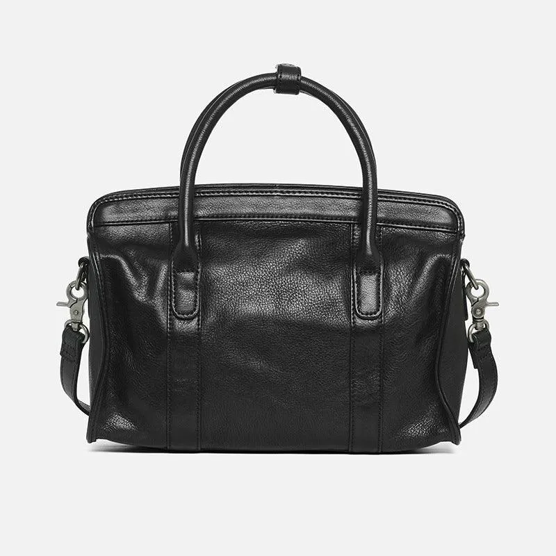 Large Size Retro Handcrafted Leather Tote Bag | Full Grain Leather Shoulder Bag | Cowhide Crossbody Bag | Boston Bag Handbag | Unisex Gift Portable Storage Practical Everyday