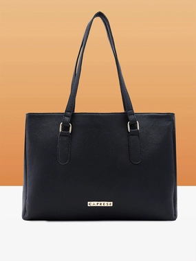 Effortless Style Durable Material Caprese Jolie Medium Black Tote Bag
