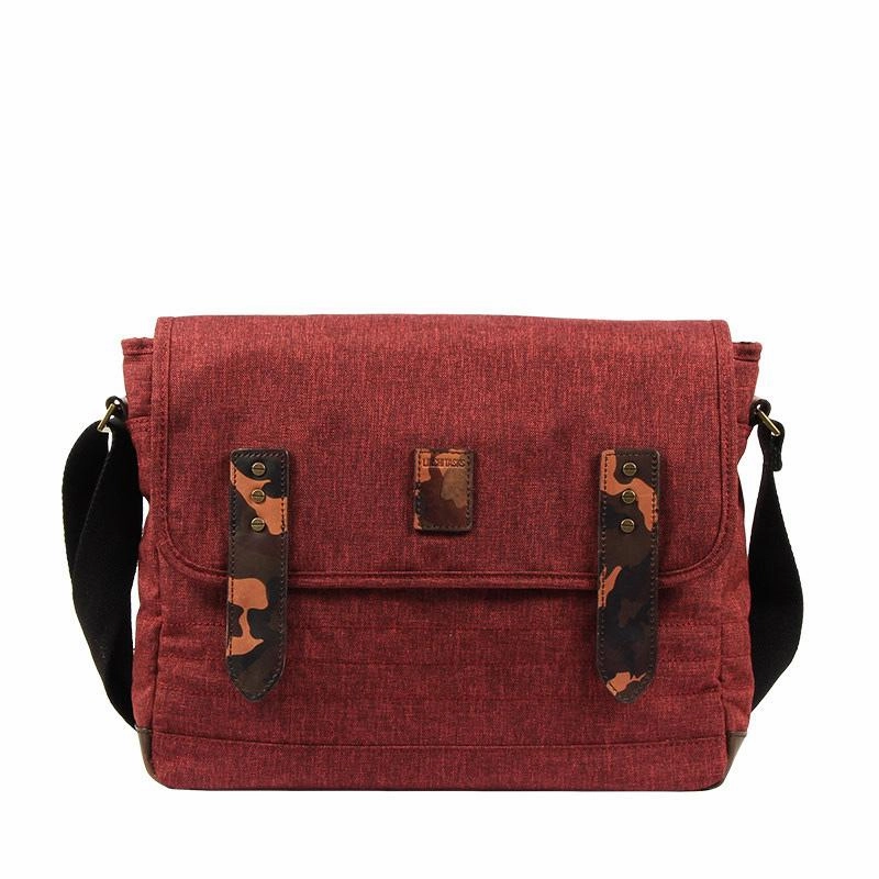 Casual Gray Oxford Cloth Mens Ancient Side Bag Messenger Bags Ancient Red Oxford Cloth Courier Bag for Men Modern Appeal