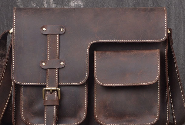 Utility Focus Travel Ready Genuine Leather Messenger Bag Cross Body Cool Chest Bag Sling Bag Travel Bag Hiking Bag For Men