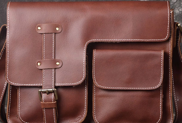 Genuine Leather Messenger Bag Cross Body Cool Chest Bag Sling Bag Travel Bag Hiking Bag For Men Simple Carry