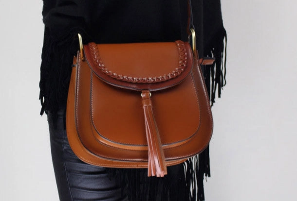 Genuine Leather handbag shoulder bag black red for women leather crossbody bag Classic Texture