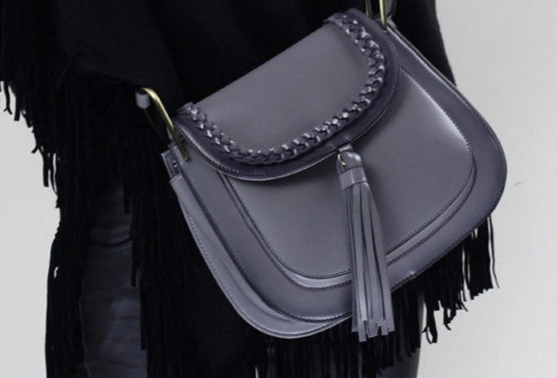 Genuine Leather handbag shoulder bag black red for women leather crossbody bag Trendy Weekend