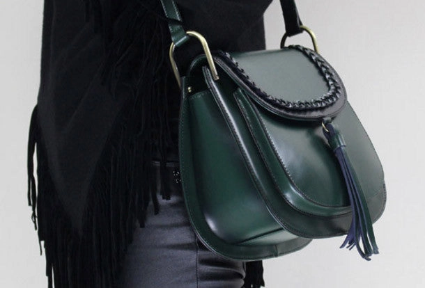 Portable design Genuine Leather handbag shoulder bag black red for women leather crossbody bag