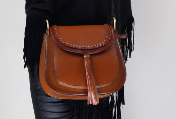 Simple Outline Genuine Leather handbag shoulder bag black red for women leather crossbody bag