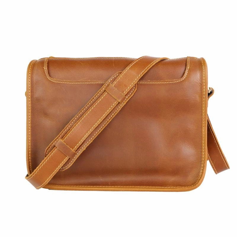 Handmade Dark Coffee Leather Mens 10 inches Courier Bag Brown Messenger Bags Dark Brown Postman Bags For Men Durable Organizer