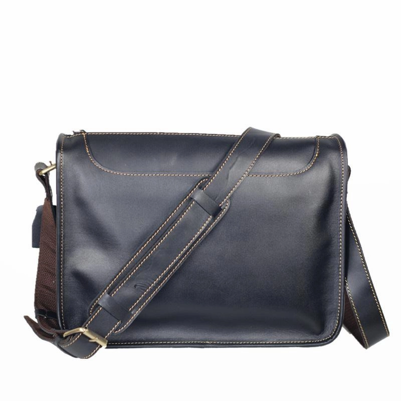 Handmade Dark Coffee Leather Mens 10 inches Courier Bag Brown Messenger Bags Dark Brown Postman Bags For Men Fashion Travel Everyday Travel