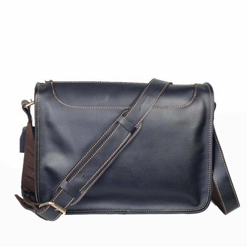 Comfort Function Urban Travel Handmade Dark Coffee Leather Mens 10 inches Courier Bag Brown Messenger Bags Dark Brown Postman Bags For Men