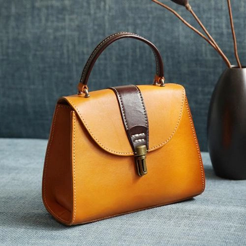 Commuter Bag Minimal Touch Handmade Women's Red Leather Handbags Purse Vintage Small Handbag Shoulder Bag Purse