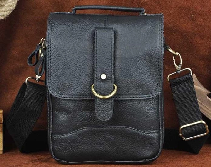 Effortless Chic Functional Organizer Cool Vintage Leather Mens Small Side Bag Messenger Bag Shoulder Bags for Men
