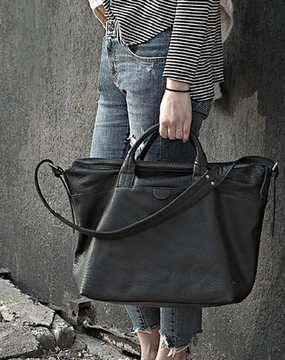 Luxury Vision Black Fashion Leather Handbag Work Bag Shoulder Bag Purse For Women