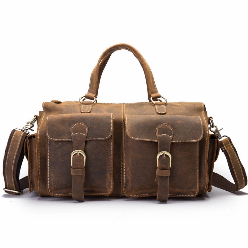Leather Mens Weekender Bag Large Travel Bag Duffle Bag Vintage Overnight Bag Bag Durable protection
