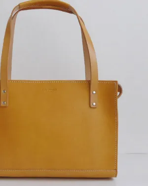 Handmade Leather handbag shoulder bag yellow for women leather shoulder bag Compact Everyday Minimal Style