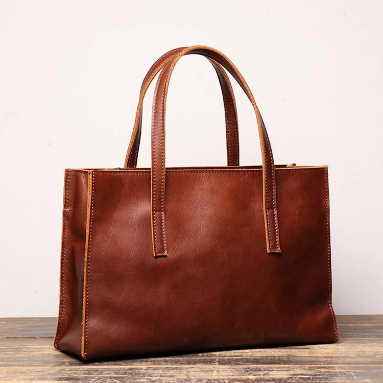 Vintage Mens Womens Leather Large Brown Tote Handbag Shoulder Tote Purse Tote Bag For Men City Lifestyle Classic Charm