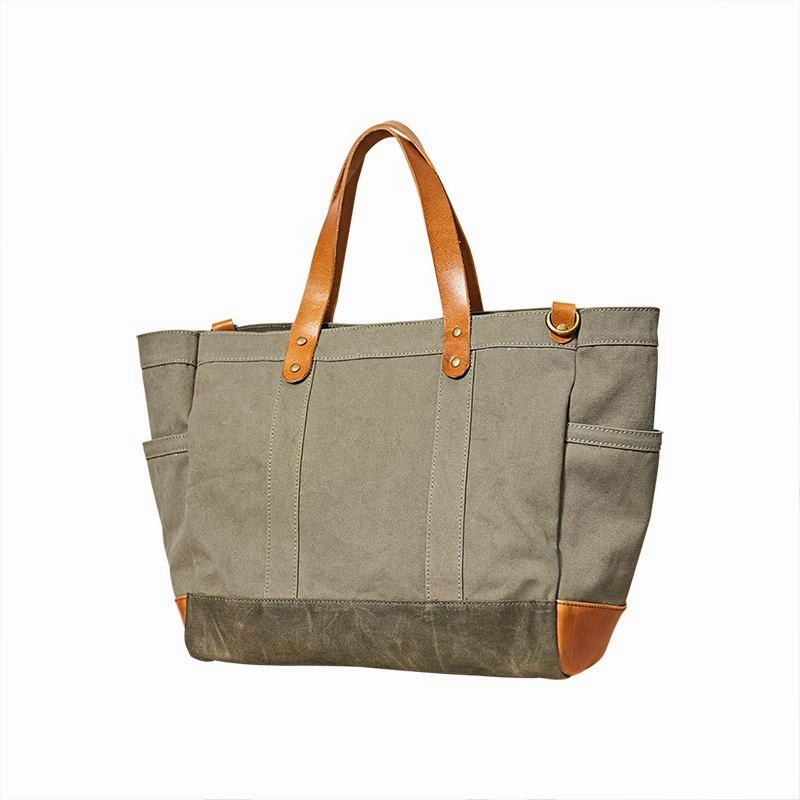 Deep Navy Canvas Leather Mens 14 inches Green Tote Messenger Bags Canvas Handbag Canvas Shoulder Tote for Men Women