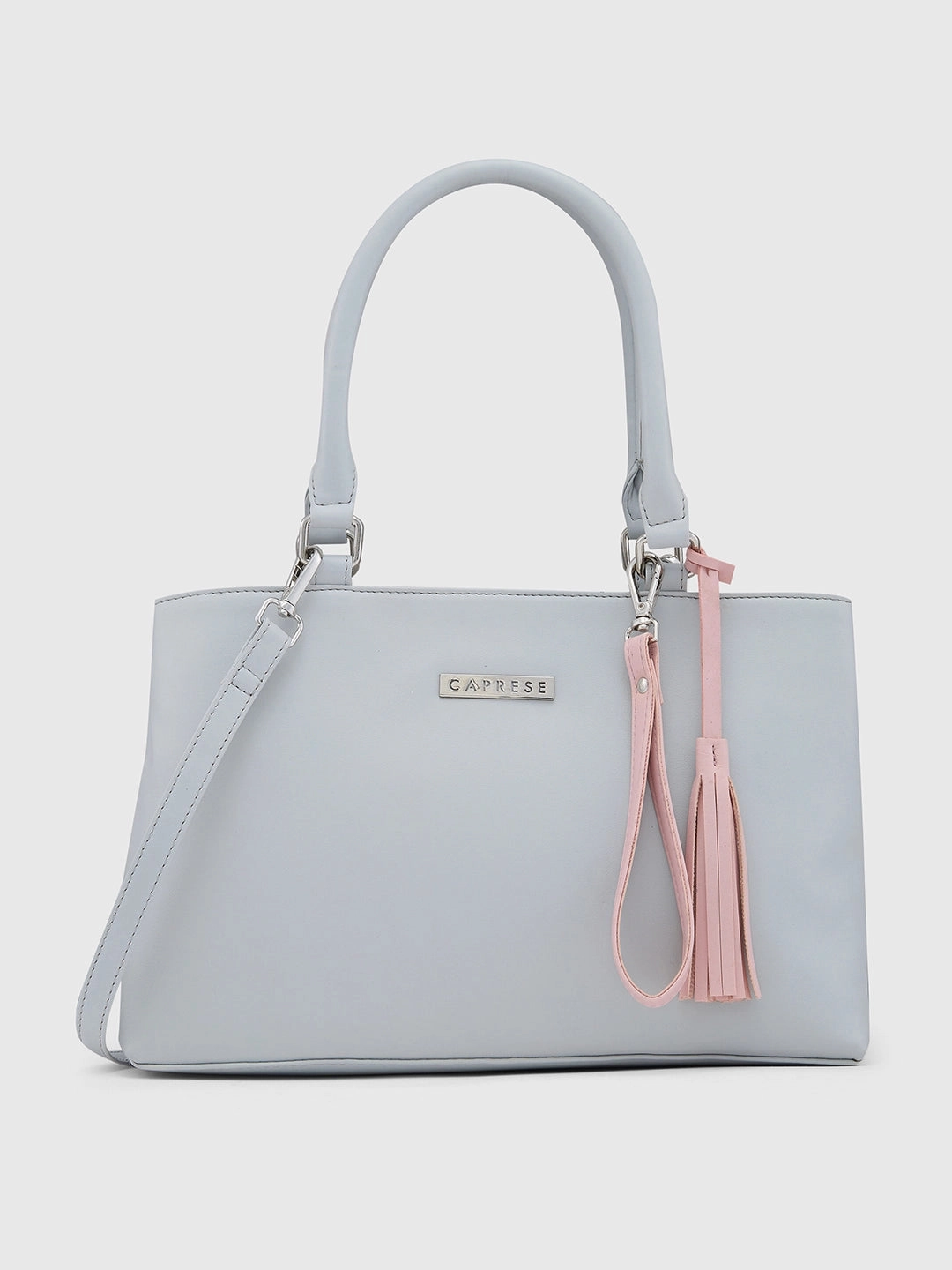 Caprese Shally Medium Grey Pink Satchel Bag simple design