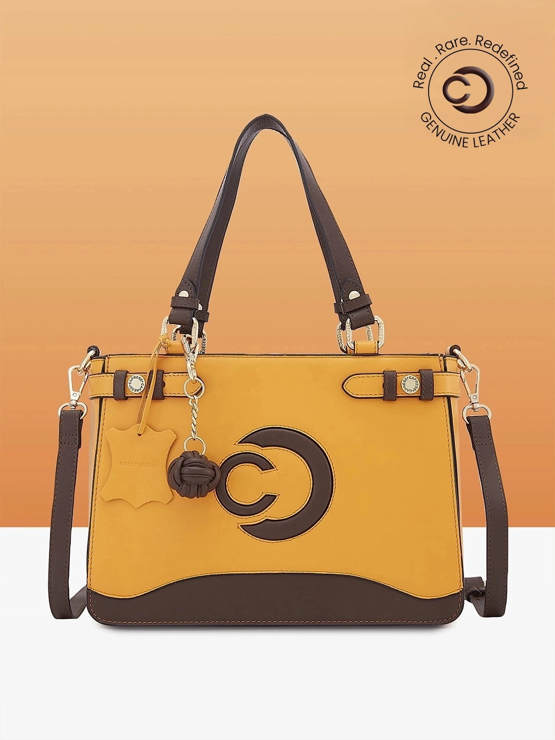 Crossbody Style Shoulder Carry Caprese Minimal Formal Medium Yellow Satchel Bag