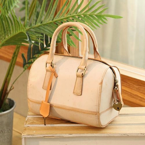 Daily Luxury Vintage Womens Waxed Leather Boston Handbags Purse Small Side Boston Bag Purse for Women