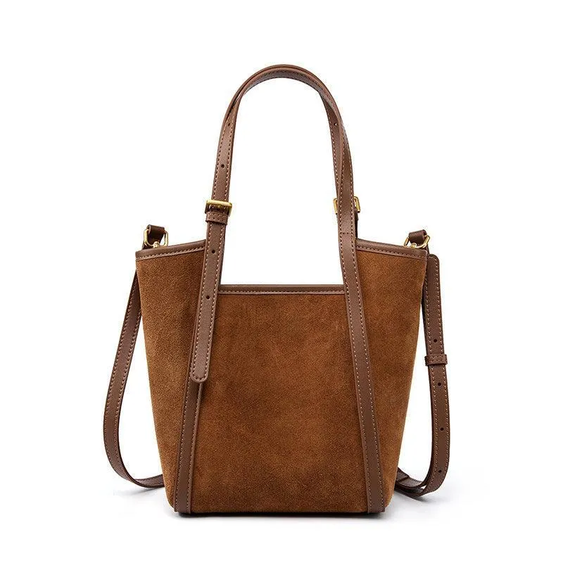 Elegant Look Elegant Suede Leather Tote Bag with Adjustable Strap | Shoulder Bag for Women