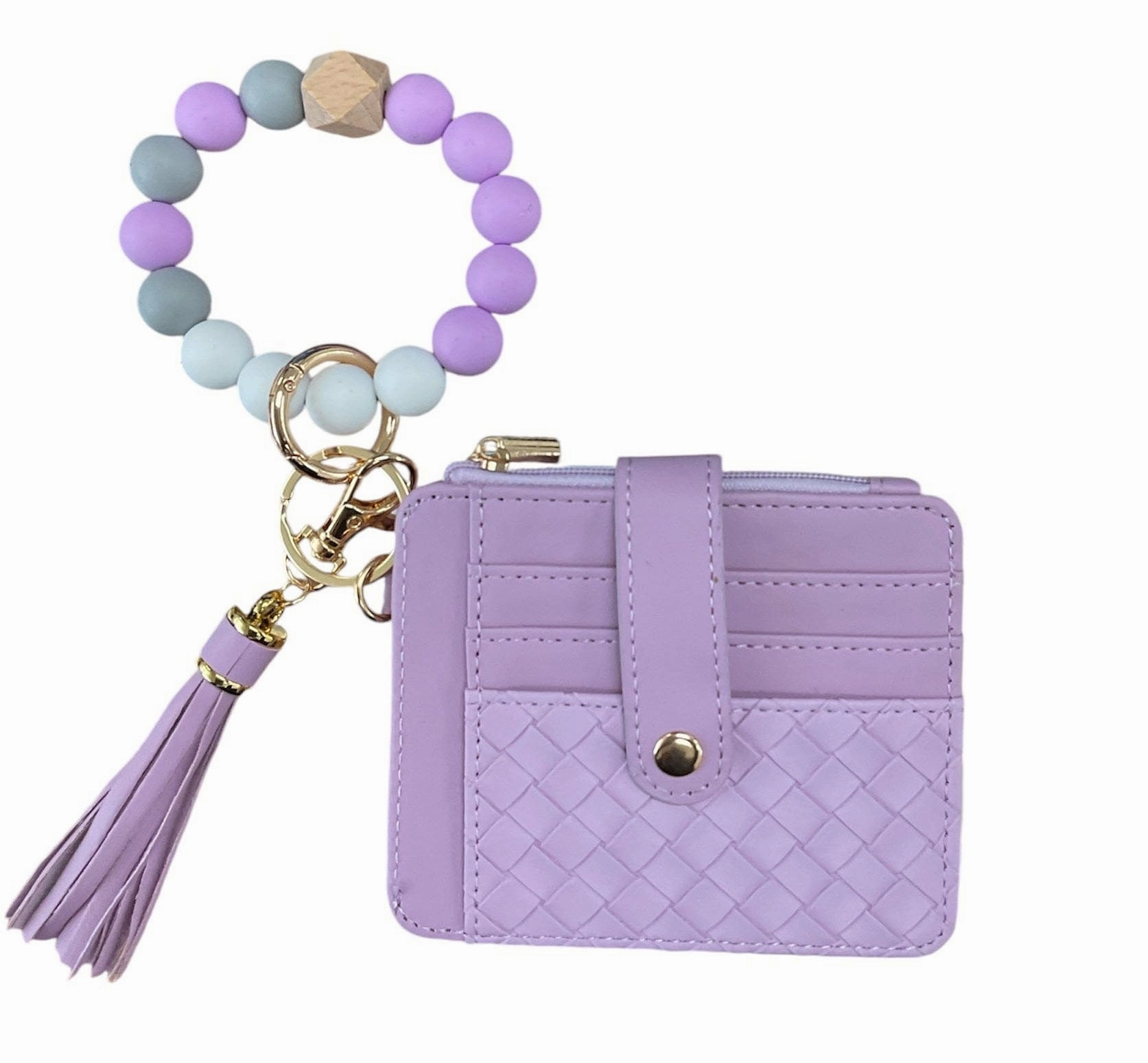 BB139x205 Nina Beaded Keychain Bracelet & Woven Wallet Combo Strong Grip