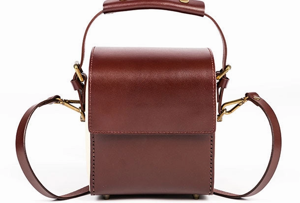 Leather Unique Handbag Box Bag Shoulder Bag Purse For Women Simple Aesthetic
