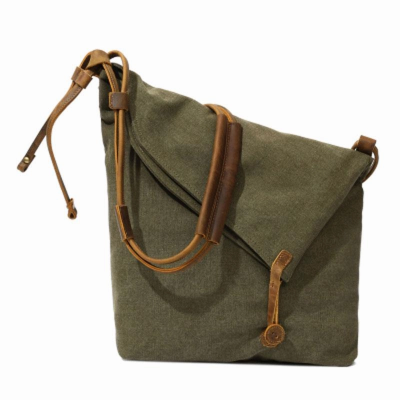 Mens Canvas Rustic Courier Bag Side Bag Messenger Bag Camera Shoulder Bag for Men Organized Storage