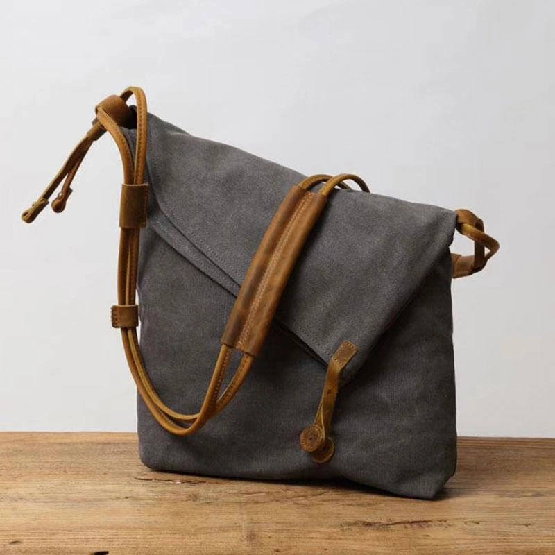 Mens Canvas Rustic Courier Bag Side Bag Messenger Bag Camera Shoulder Bag for Men Weekend Style