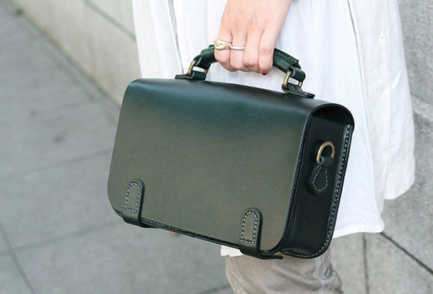 Weekend Getaway Compact evening clutch Handmade handbag satchel purse leather crossbody bag shoulder bag women