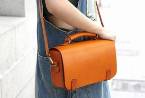Handmade handbag satchel purse leather crossbody bag shoulder bag women Outdoor Picnic