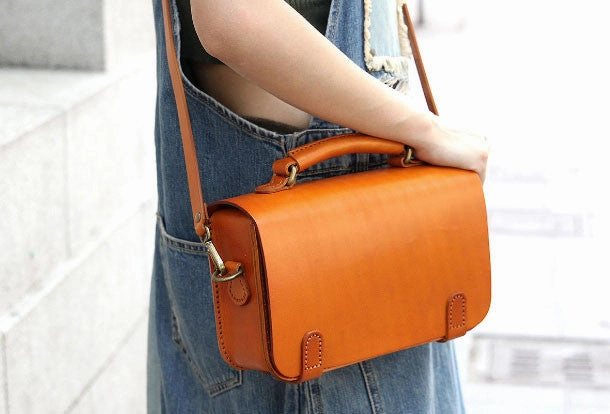 Balanced Aesthetic Handmade handbag satchel purse leather crossbody bag shoulder bag women