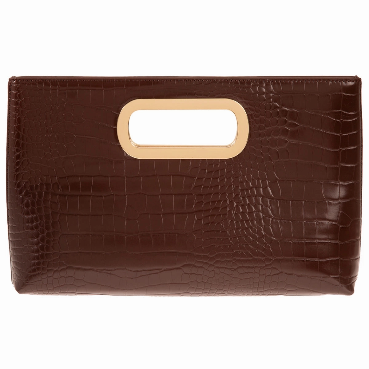 Espresso Croc Clutch Professional Look