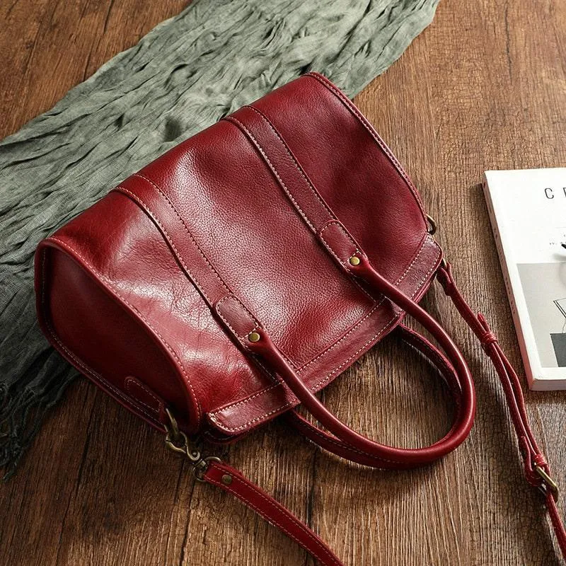 Travel Ready Large Cowhide Leather Handbag | Spacious and Durable Bag | Leather Shoulder Bag | Italy Cowhide Leather Handcrated