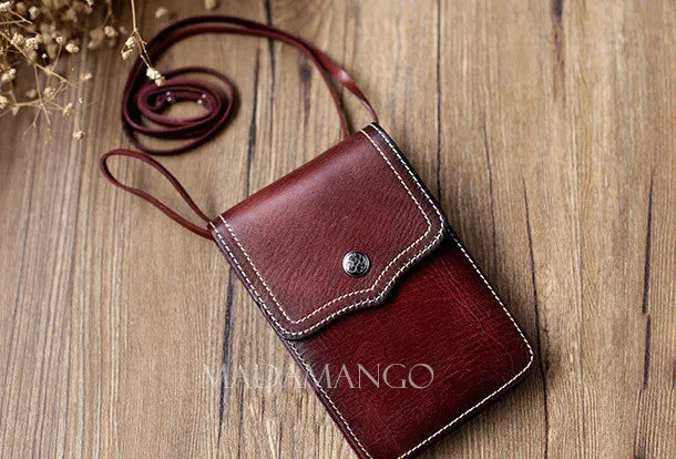 Vintage Leather Small phone Purse shoulder bag leather crossbody bag for women Timeless Fashion