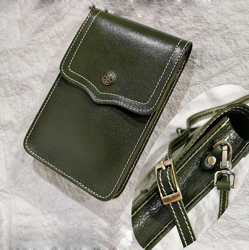 Vintage Leather Small phone Purse shoulder bag leather crossbody bag for women Outdoor Everyday Elegant Style