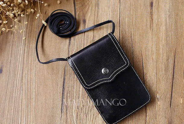 Versatile Carryall Vintage Leather Small phone Purse shoulder bag leather crossbody bag for women
