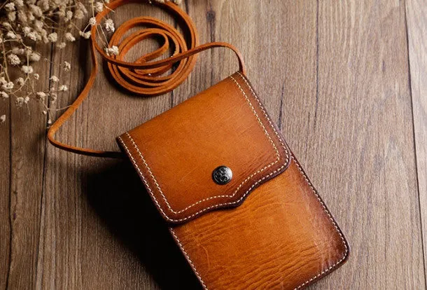 Vintage Leather Small phone Purse shoulder bag leather crossbody bag for women Trendy Fashion Travel Essential