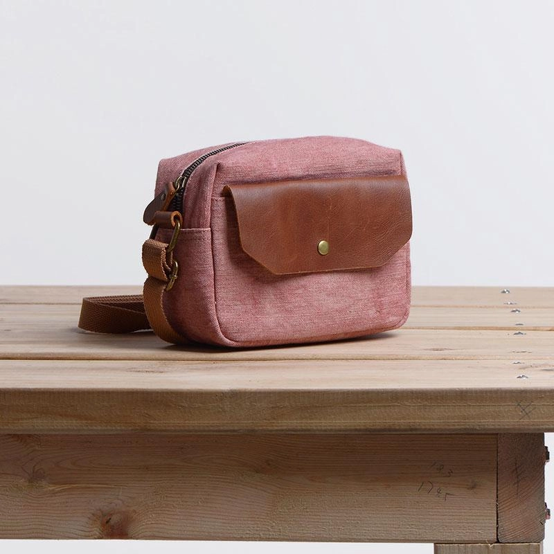 Cool Mens Canvas Leather Side Bag Gray Courier Bag Messenger Bag for Men Travel Organizer