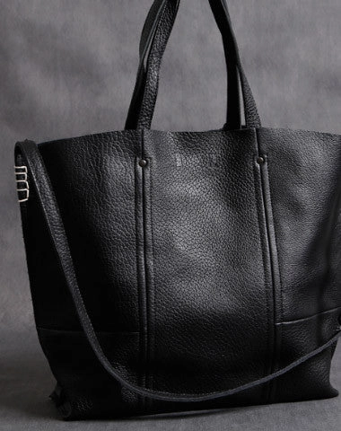 Functional Appeal Handmade Leather black tote bag for women leather shoulder bag handbag