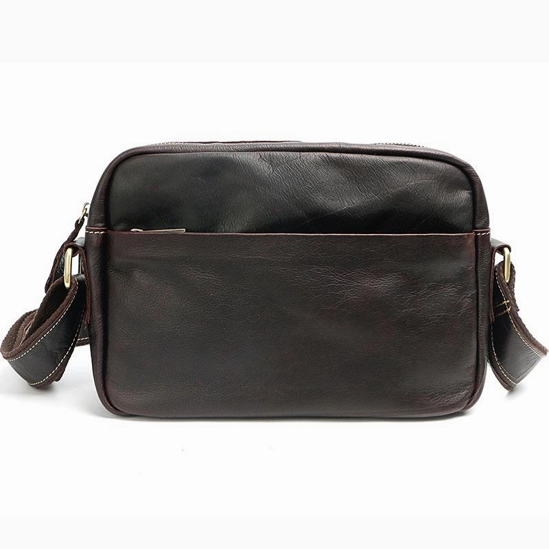 Black Leather Mens Casual Small Courier Bags Messenger Bags Gray Postman Bag For Men Fashion Accessory