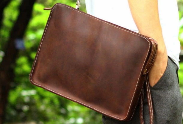 Modern Carry Genuine Leather Mens Cool Messenger Bag Ipad Bag Chest Bag Bike Bag Cycling Bag for men