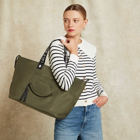 Stylish Function BAY LEAF GREEN NYLON MACY TOTE BAG