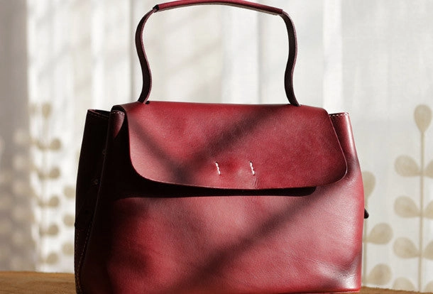 Handmade Leather tote bag shopper bag for women leather shoulder bag handbag Simple Accessory