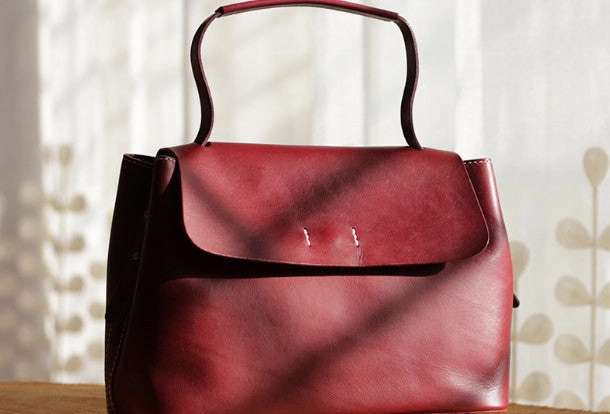 Handmade Leather tote bag shopper bag for women leather shoulder bag handbag Reinforced Corner