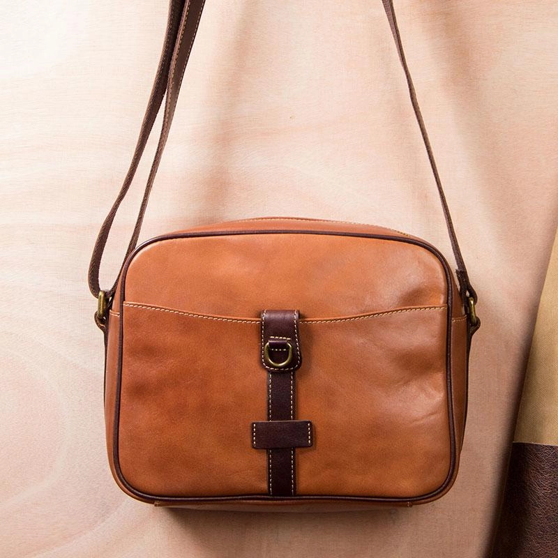 Elegant Function Leather Mens Brown Messenger Bag Shoulder Bag Crossbody Bag for Men