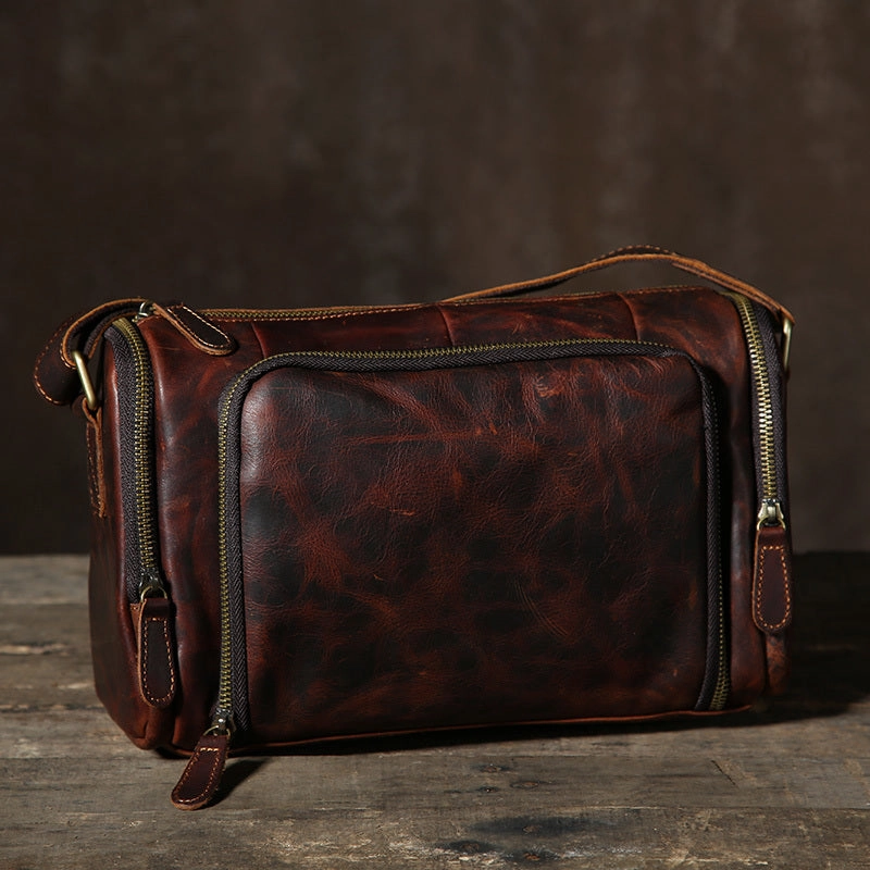 Leather Mens Messenger Bag Cool Weekender Bag Travel Bag Duffle Bags Overnight Bag Holdall Bag for men Durable Simplicity