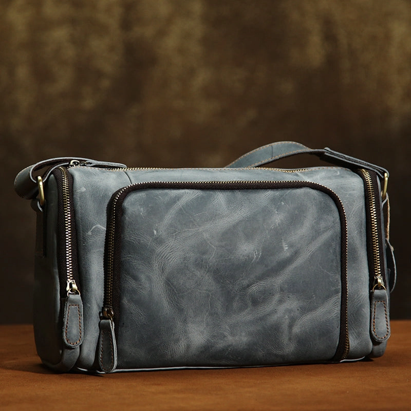 Leather Mens Messenger Bag Cool Weekender Bag Travel Bag Duffle Bags Overnight Bag Holdall Bag for men Weekend Escape