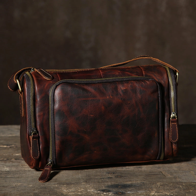 Daily Comfort Leather Mens Messenger Bag Cool Weekender Bag Travel Bag Duffle Bags Overnight Bag Holdall Bag for men