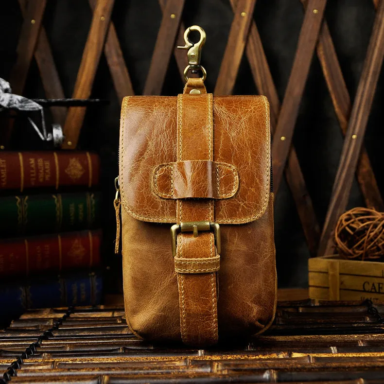 Classic Proportion High Quality Vintage Leather Cigarette Cases Belt Pouch for Men Waist Bag BELT BAG For Men